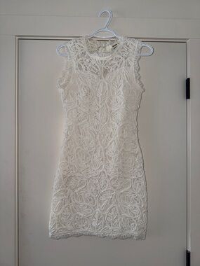 Sans Souci Ivory Lace & Cord Mini Dress